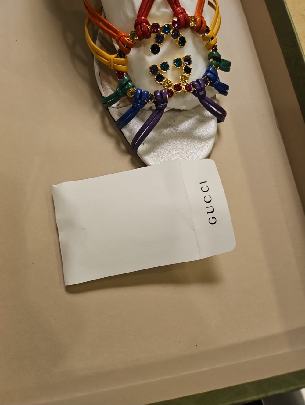 Gucci Rainbow Crystal GG Sandals – Like New! - Picture 5 of 9